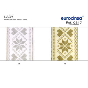 0317-Rollo CINTA LADY Ancho 60mm. 10m. CON ALAMBRE