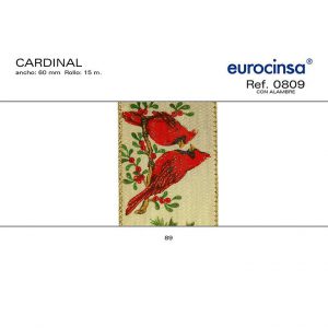 0809-Rollo CINTA CARDINAL Ancho 60mm. 15m. CON ALAMBRE