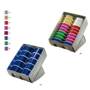 1106E-Estuche CINTA POLIPROPILENO METALIZADO Ancho 13mm. 20 Rollos x 10m.