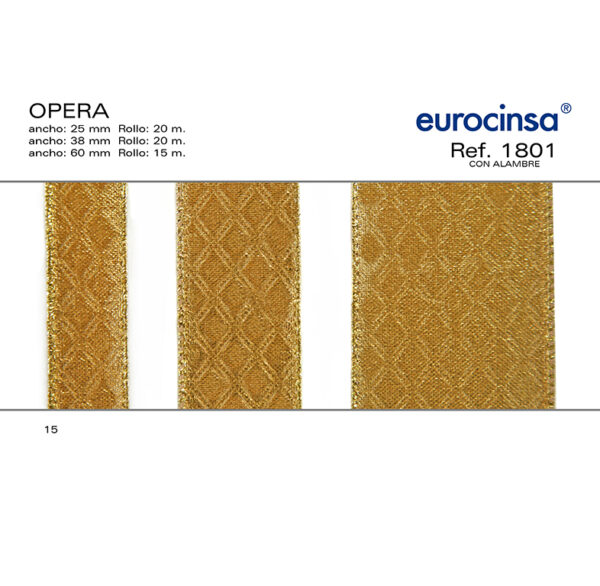 1801-Rollo CINTA OPERA Ancho 25/38/60mm. CON ALAMBRE