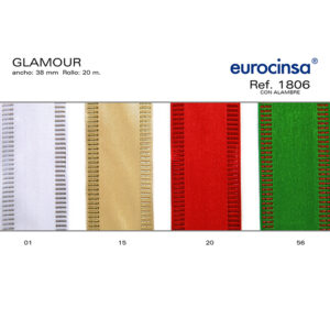 1806-Rollo CINTA GLAMOUR Ancho 38mm. 20m. CON ALAMBRE