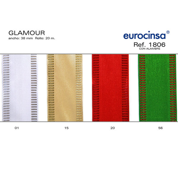 1806-Rollo CINTA GLAMOUR Ancho 38mm. 20m. CON ALAMBRE