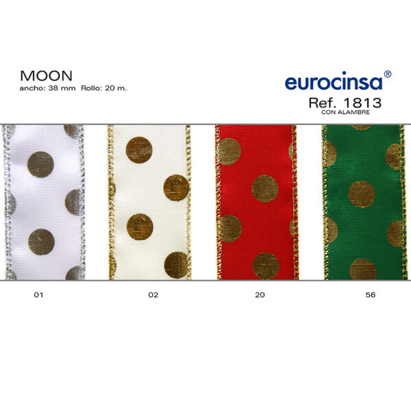 1813-Rollo CINTA MOON Ancho 38mm. 20m. CON ALAMBRE