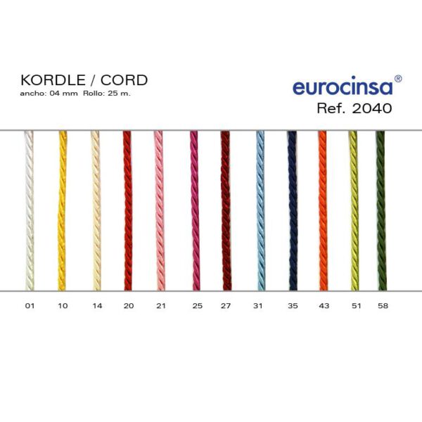 2040-Rollo CINTA KORDLE Ancho 04mm. 25m.