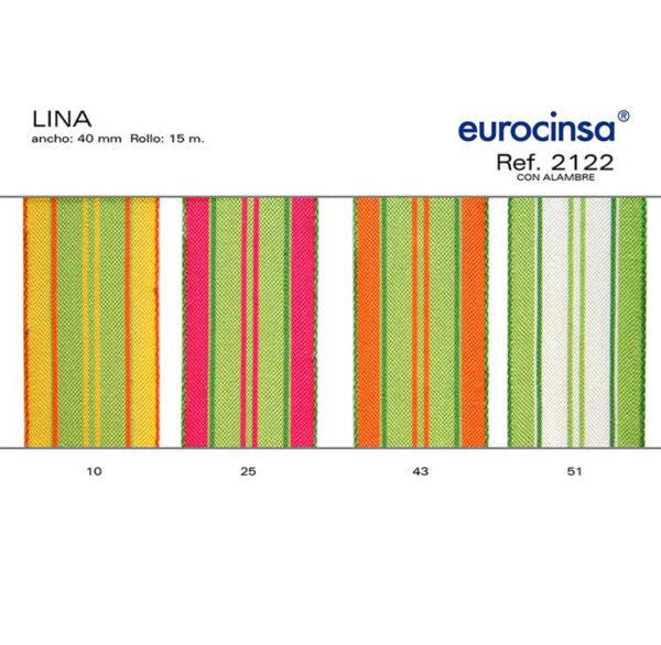 2122-Rollo CINTA LINA Ancho 40mm. 15m. CON ALAMBRE