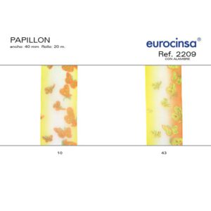 2209-Rollo CINTA PAPILLON Ancho 40mm. 20m. CON ALAMBRE