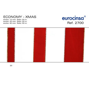 2700-Rollo CINTA ECONOMY XMAS Ancho 15/25/40mm. 50m.