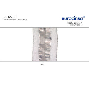 3031-Rollo CINTA JUWEL Ancho 60mm. 20m. CON ALAMBRE