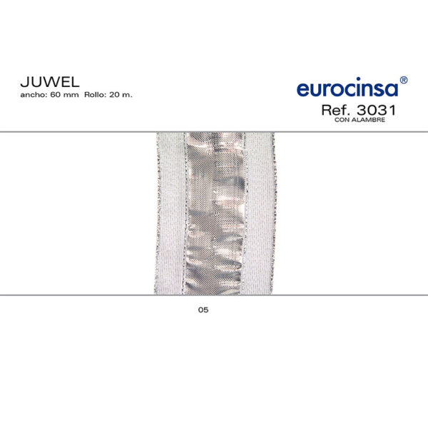 3031-Rollo CINTA JUWEL Ancho 60mm. 20m. CON ALAMBRE