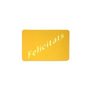 426001-Rollo ETIQUETAS DOBLE FELICITATS CUADRADA FONDO ORO IMPRESIÓN PELÍCULA ORO 3,6 x 3,3cm. 450ud.