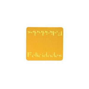 428002-Rollo ETIQUETAS DOBLE FELICIDADES FONDO ORO IMPRESIÓN PELÍCULA ORO 36 x 33mm. 450ud.
