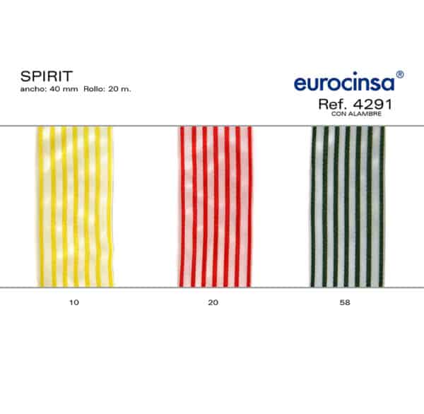 4291-Rollo CINTA SPIRIT Ancho 40mm. 20m. CON ALAMBRE