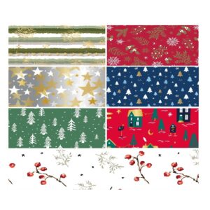 482038-Caja 55 ROLLITOS PAPEL FANTASÍA NAVIDAD 70cm. x 2m. CON CARTONETTE