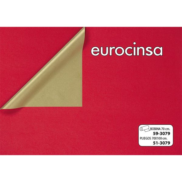 3079-PAPEL KRAFT DOBLE CARA ROJO/ORO
