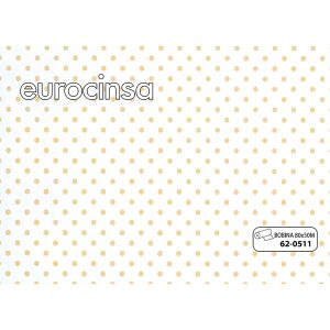 620511-Bobina POLIPROPILENO TRANSPARENTE IMPRESO DISEÑO COLOR ORO 35micras 80cm x 50m.
