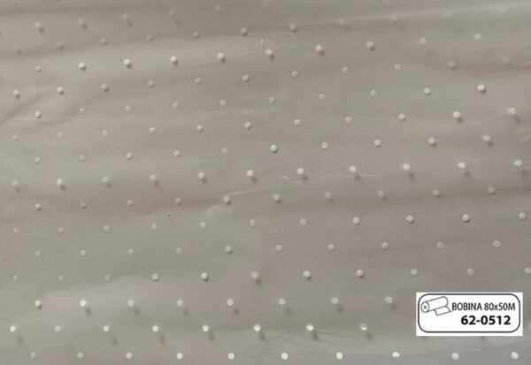 620512-Bobina POLIPROPILENO TRANSPARENTE IMPRESO DISEÑO COLOR BLANCO 35micras 80cm x 50m.