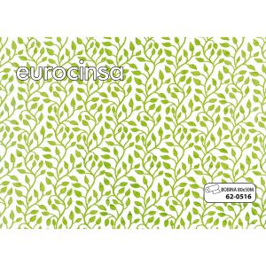 620516-Bobina POLIPROPILENO TRANSPARENTE IMPRESO DISEÑO COLOR VERDE 35micras 80cm x 50m.