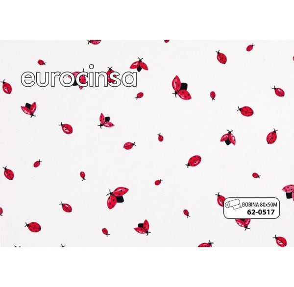 620517-Bobina POLIPROPILENO TRANSPARENTE IMPRESO DISEÑO 2 TINTAS 35micras 80cm x 50m.