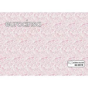 620519-Bobina POLIPROPILENO TRANSPARENTE IMPRESO DISEÑO COLOR MALVA 35micras 80cm x 50m.