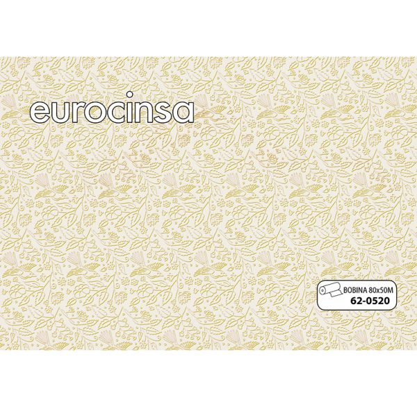 620520-Bobina POLIPROPILENO TRANSPARENTE IMPRESO DISEÑO COLOR AMARILLO 35micras 80cm x 50m.