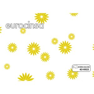 620522-Bobina POLIPROPILENO TRANSPARENTE IMPRESO DISEÑO COLOR AMARILLO 35micras 80cm x 50m.