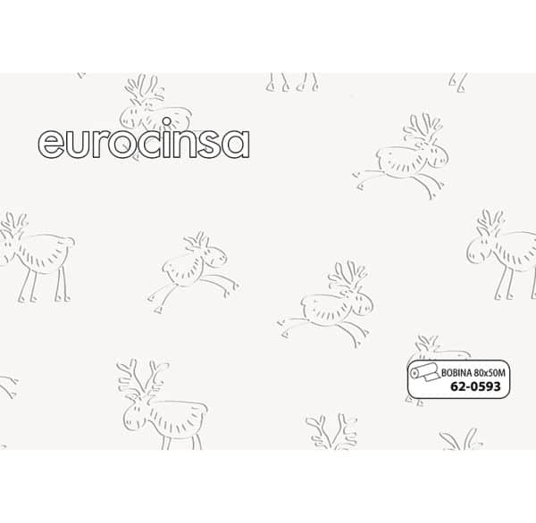620593-Bobina POLIPROPILENO TRANSPARENTE DISEÑO NAVIDAD IMPRESO COLOR BLANCO 35micras 80cm x 50m.