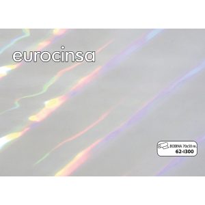 62I300-Bobina POLIPROPILENO TRANSPARENTE IRISADO 25micras 70cm x 50m.