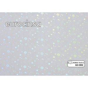 62I302-Bobina POLIPROPILENO TRANSPARENTE IRISADO 25micras 70cm x 50m.