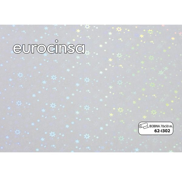 62I302-Bobina POLIPROPILENO TRANSPARENTE IRISADO 25micras 70cm x 50m.