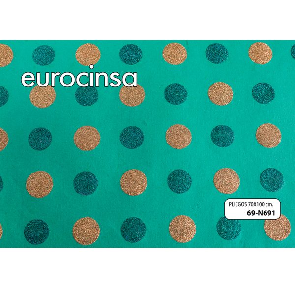 69N691-PAPEL COTTON 100% HECHO A MANO CON PURPURINA 70x100cm.