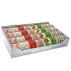 2827P-BANDEJA CINTA TEXTIL NAVIDAD COLECCIÓN NATUR Ancho 40mm. 4 Rollos X 2m. Ancho 60mm. 24 Rollos x 2m.