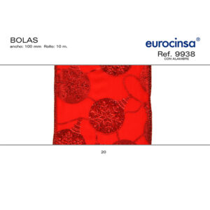 9938-Rollo CINTA BOLAS Ancho 100mm. 10m. CON ALAMBRE