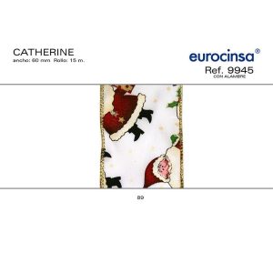 9945-Rollo CINTA CATHERINE Ancho 60mm. 15m. CON ALAMBRE