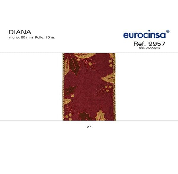 9957-Rollo CINTA DIANA Ancho 60mm. 15m. CON ALAMBRE