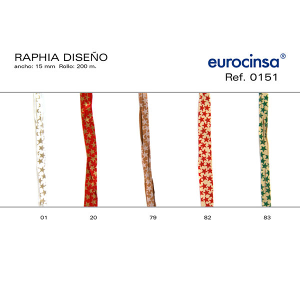 0151-Rollo CINTA POLYRAPHIA DISEÑO STARS Ancho 15mm. 200m.