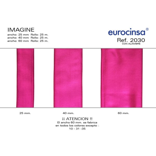 2030-Rollo CINTA IMAGINE Ancho 25/40/60mm. 25m. CON ALAMBRE