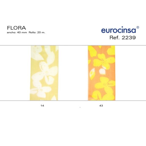 2239-Rollo CINTA FLORA Ancho 40mm. 20m.