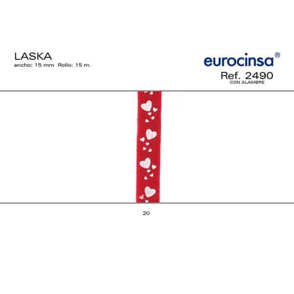 2490-Rollo CINTA LASKA Ancho 15mm. 15m. CON ALAMBRE