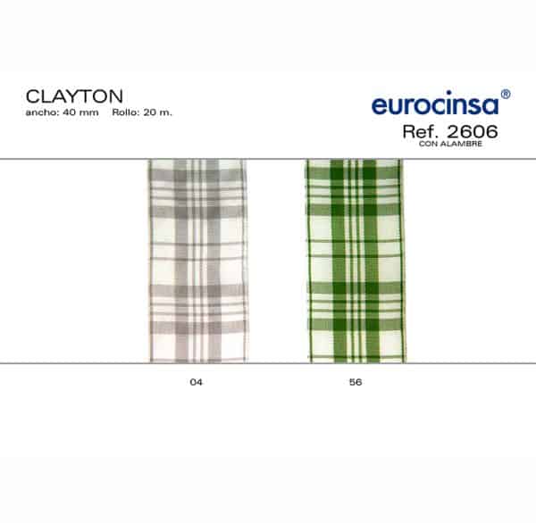 2606-Rollo CINTA CLAYTON Ancho 40mm. 20m. CON ALAMBRE