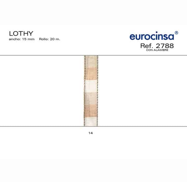 2788-Rollo CINTA LOTHY Ancho 15mm. 20m. CON ALAMBRE