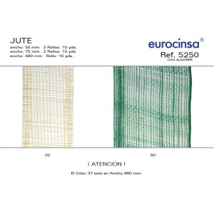 5250-Rollo CINTA JUTE Anchos 50/75mm. 10yd. 2ud.