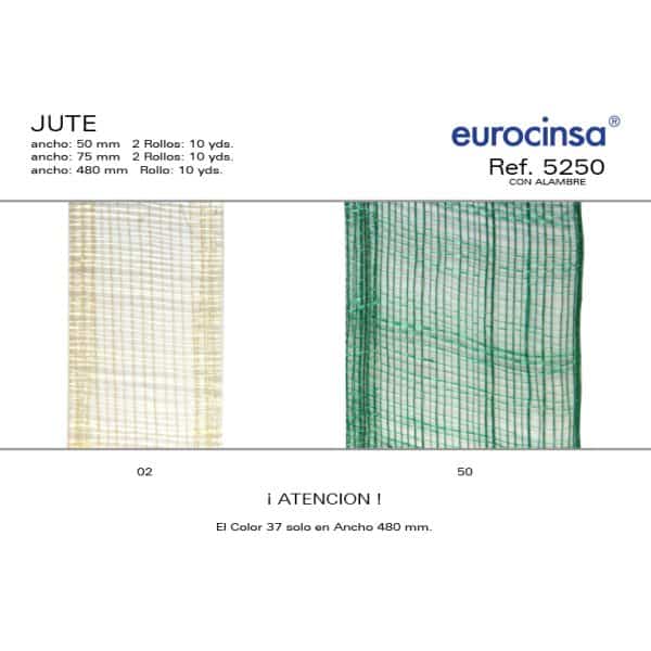5250-Rollo CINTA JUTE Anchos 50/75mm. 10yd. 2ud.
