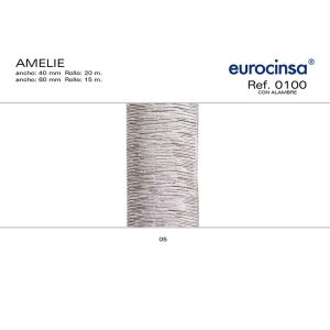 0100-Rollo CINTA AMELIE Ancho 60mm. 15m. CON ALAMBRE