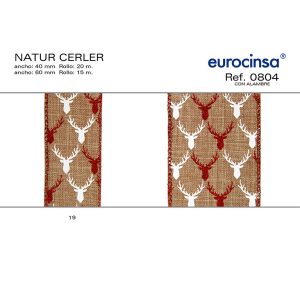 0804-Rollo CINTA NATU CERLER Ancho 40/60mm. CON ALAMBRE