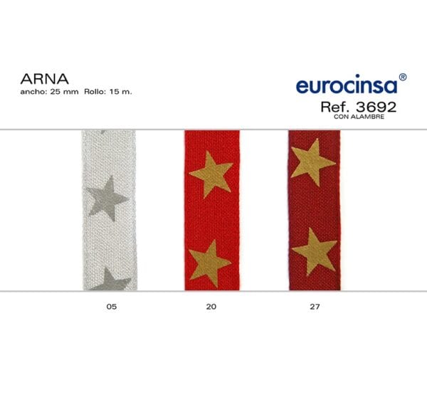 3692-Rollo CINTA ARNA Ancho 25mm. 15m. CON ALAMBRE