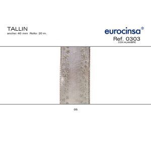 0303-Rollo CINTA TALLIN Ancho 40mm. 20m. CON ALAMBRE