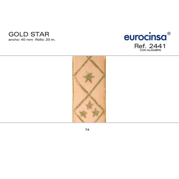 2441-Rollo CINTA GOLD STAR Ancho 40mm. C-74 20m. CON ALAMBRE