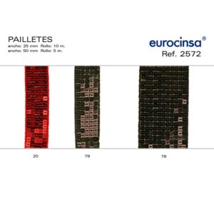 2572-Rollo CINTA PAILLETTES Ancho 25/50mm. 10m.