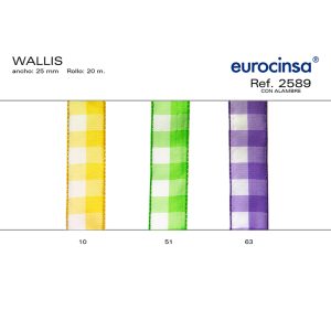 2589-Rollo CINTA WALLIS Anchos 25/40mm. 20m. CON ALAMBRE