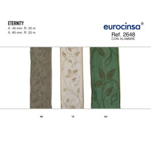 2648-Rollo CINTA ETERNITY Ancho 40/60mm. 20m. CON ALAMBRE